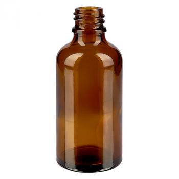 Druppelflesje 50ml DIN18 amberkleurig glas apothekersglas met zwart / rode plastic dop met glazen pipet