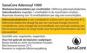 SanaCore Adenosyl 1000 Vitamine B12, 60 comprimés orodispersibles