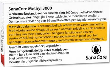 SanaCore Methyl 3000 Vitamine B12, 60 tablets
