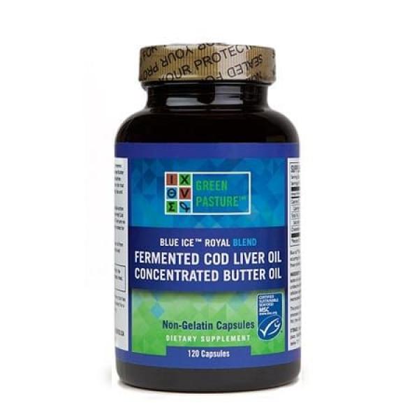 Levertraan, Boterolie, Gefermenteerd - Blue Ice Royal 120 capsules