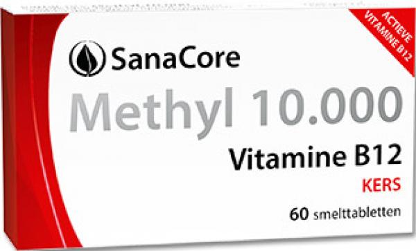 SanaCore Set: Adenosyl 10.000 Vitamine B12, Methyl 10.000 Vitamine B12,  Folaat 400 Actief Foliumzuur (6S) 5-Methyltetrahydrofolaat, 60 + 60 + 60 comprimés orodispersibles